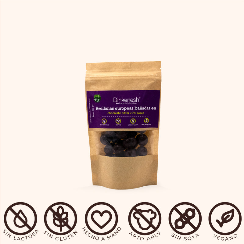 Avellanas bañadas 70% cacao