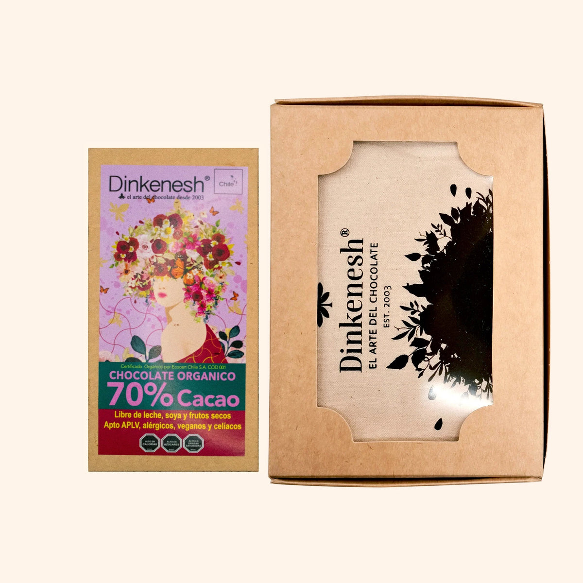 Pack bolsa y barra orgánica 70% cacao