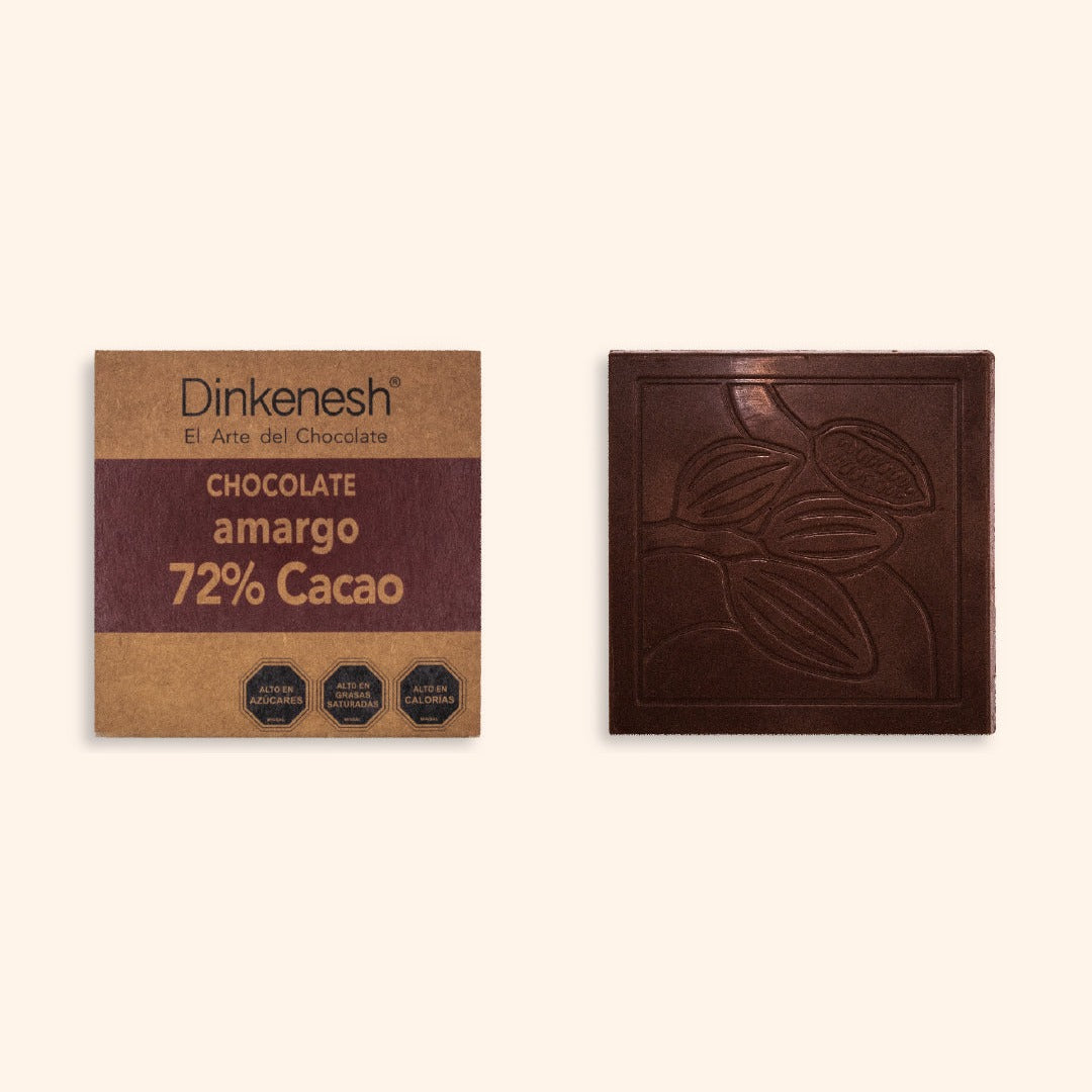 Tableta chocolate amargo 72% cacao 30 gr