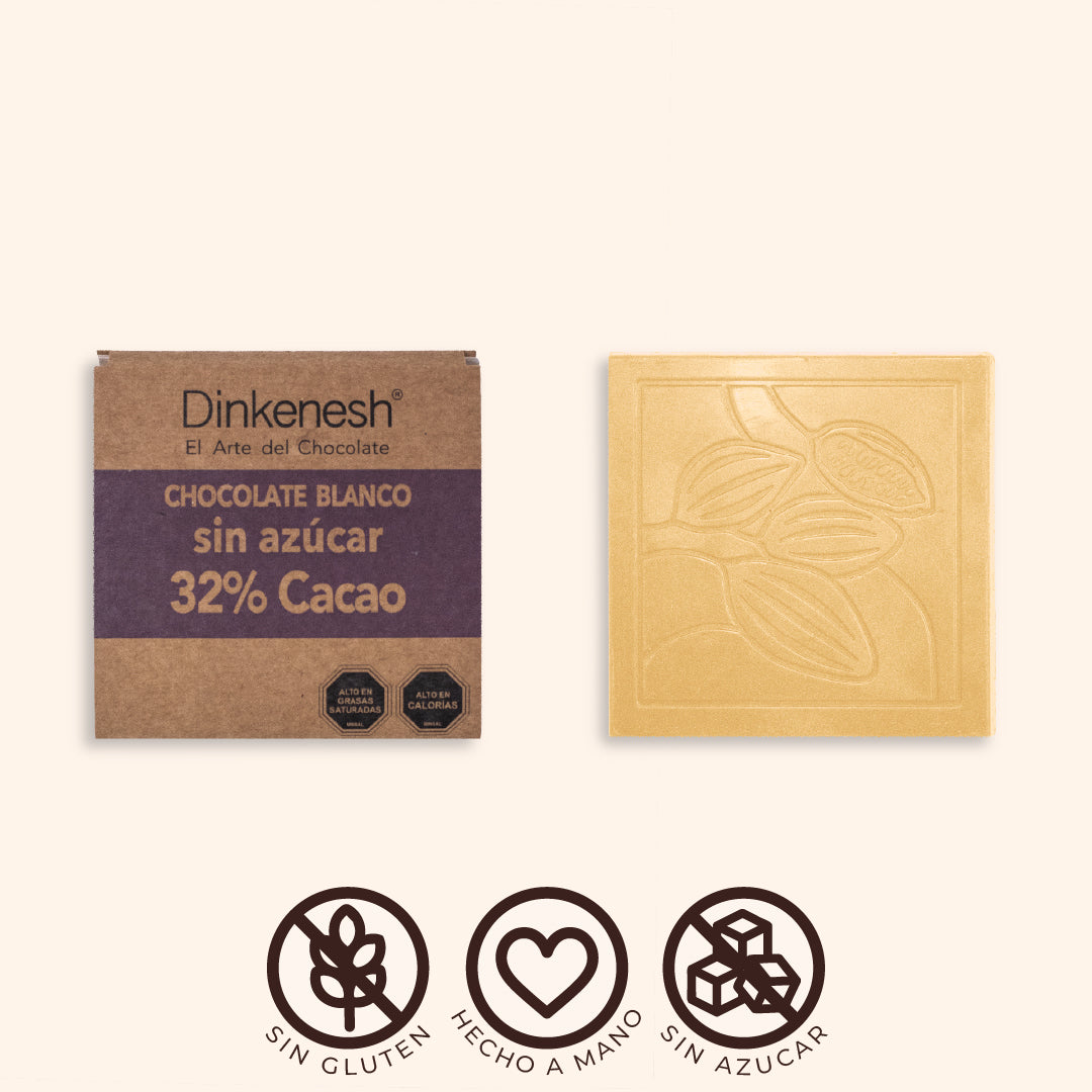 Tableta Chocolate Blanco 32% cacao Sin Azúcar 30gr