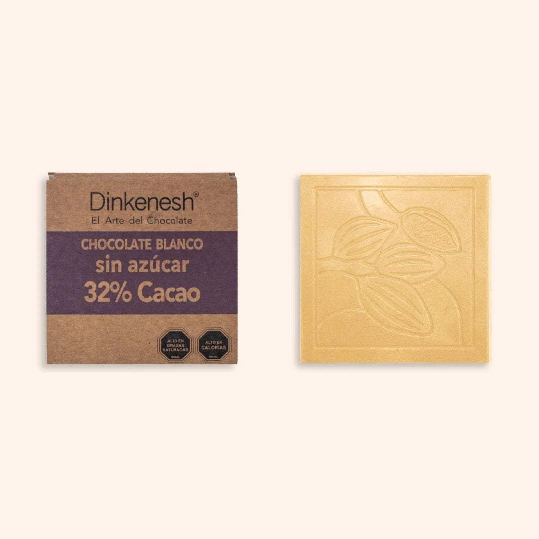 Tableta chocolate blanco 32% sin azúcar 30 gr