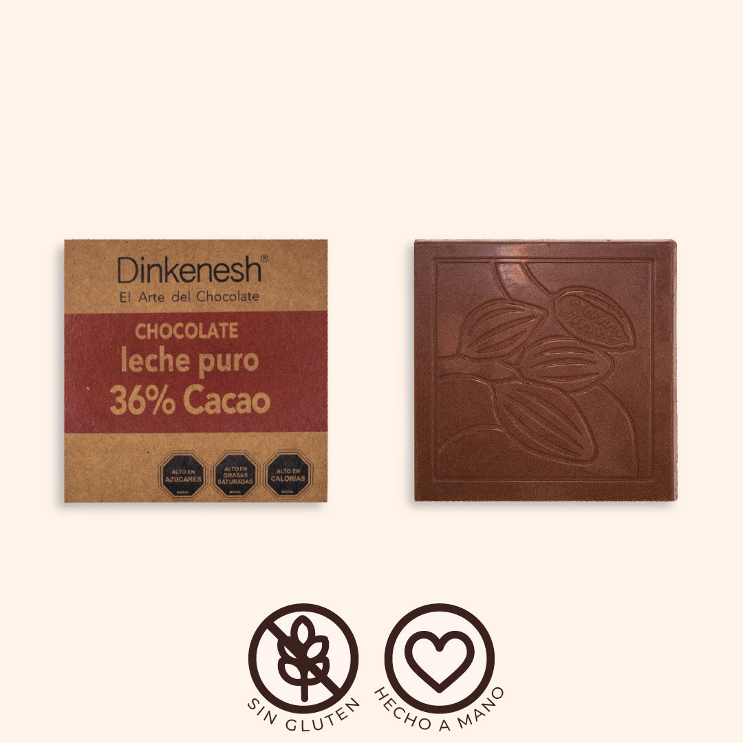 Tableta de Chocolate de leche 36% cacao 30gr