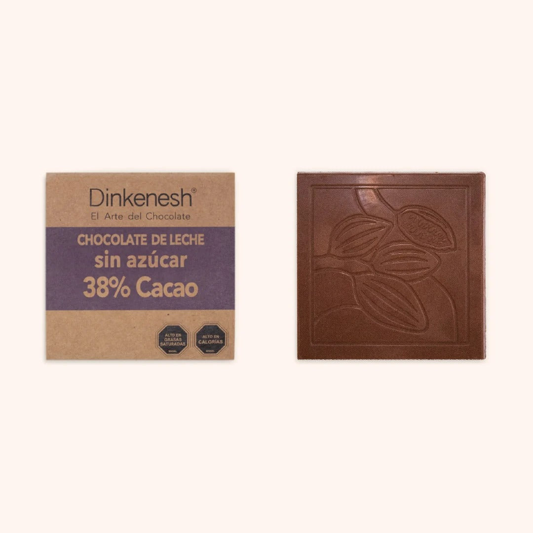 Tableta chocolate de leche 38% sin azúcar 30 gr