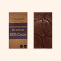 Tableta chocolate semi amargo 55% sin azúcar 90 gr
