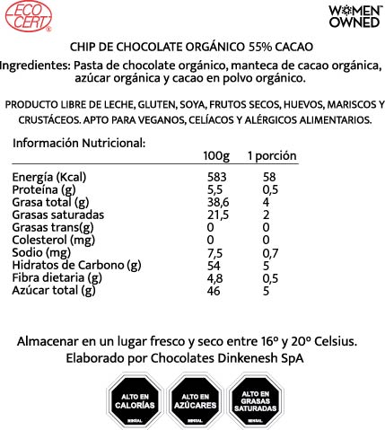 Chip 55% cacao 100 gr