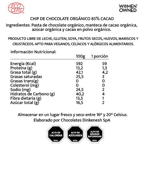 Chip 85% cacao 500 gr